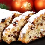 image of the famous christmas stollen / christstollen, a traditional german christmas cake