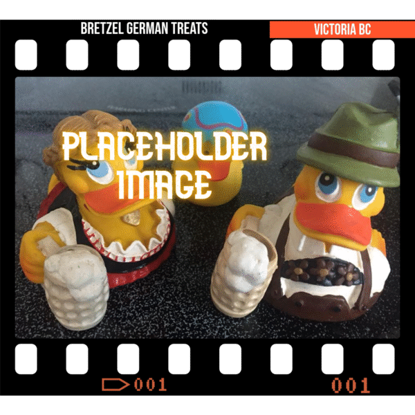 this is the placeholder image at bretzel.ca, showing 3 ducks mama duck , papa duck and child duck in german traditional tracht