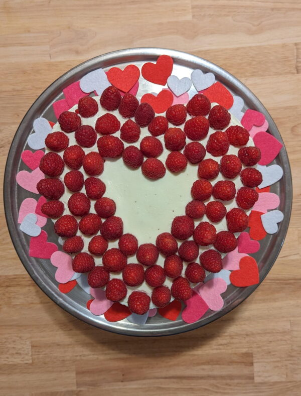 Creamy Raspberry Heart 01 This Picture Shows The Creamy Raspberry Heart Cake 01 From The Very Top